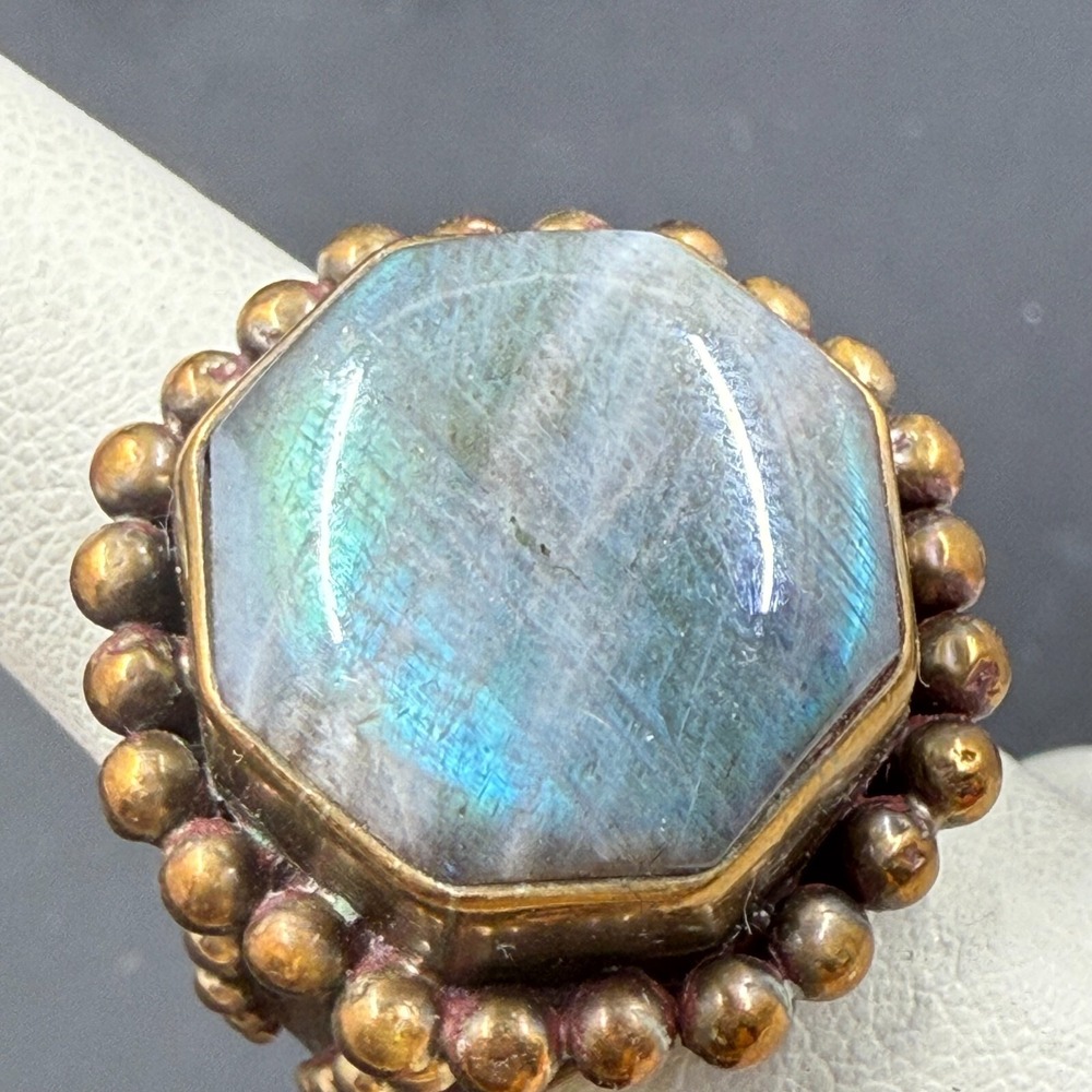 VINTAGE STEPHEN DWECK STERLING SILVER LABRADORITE RING SIZE 6.5 - Picture 5 of 8